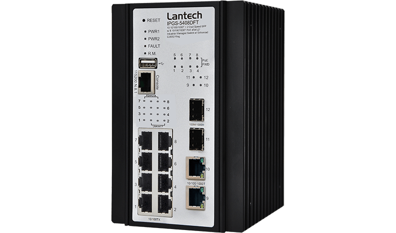 Lantech IPGS-5408DFT-PT Industrial Ethernet Switch