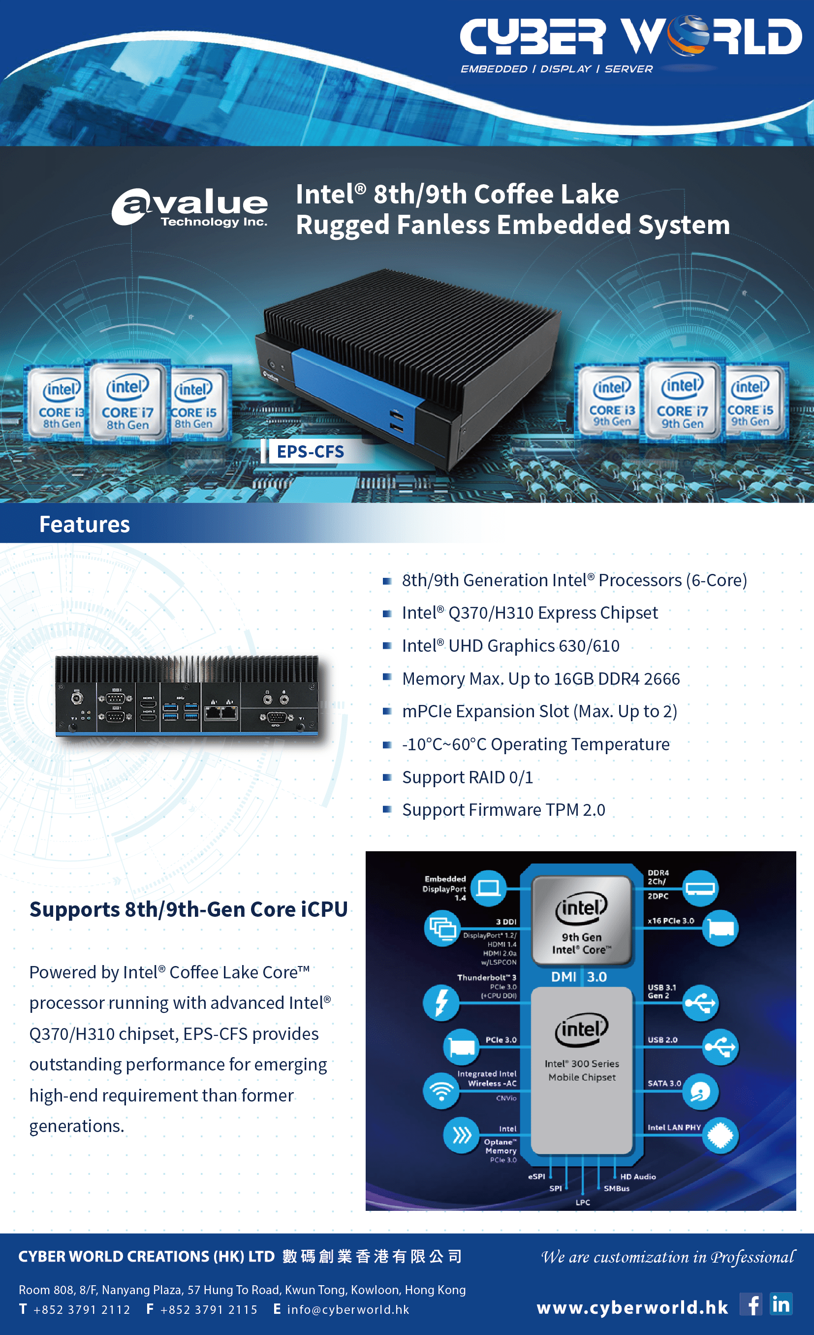June-Embedded-eDM_Avalue_150 (CWC): Avalue Launch of Intel® 8th/9th Coffee Lake Rugged Fanless Embedded System - EPS-CFS  