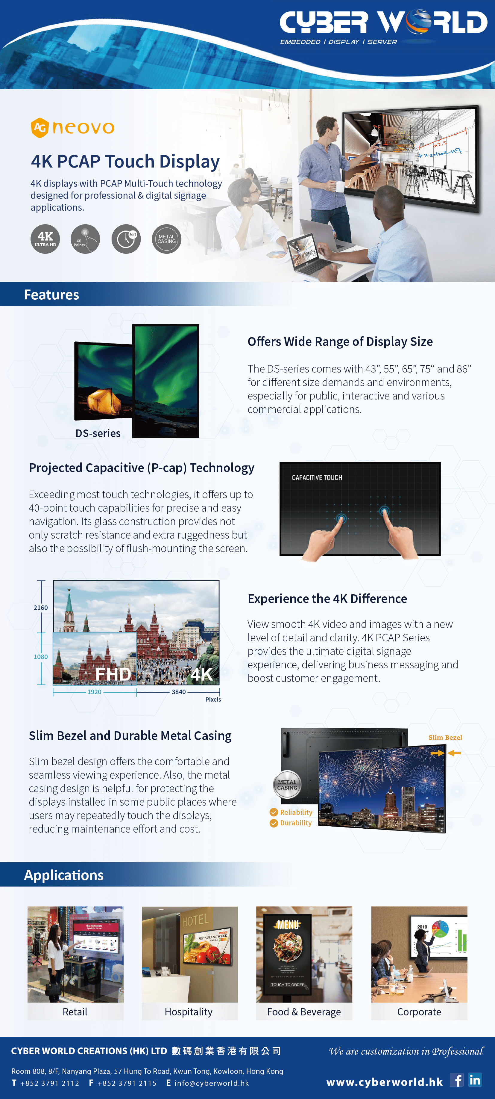 Sep-eDM_AG_150 (CWC): AG Neovo 4K PCAP Touch Display for Professional & Digital Signage Applications Sep-eDM_AG_150 (CWC): AG Neovo 4K PCAP Touch Display for Professional & Digital Signage Applications
