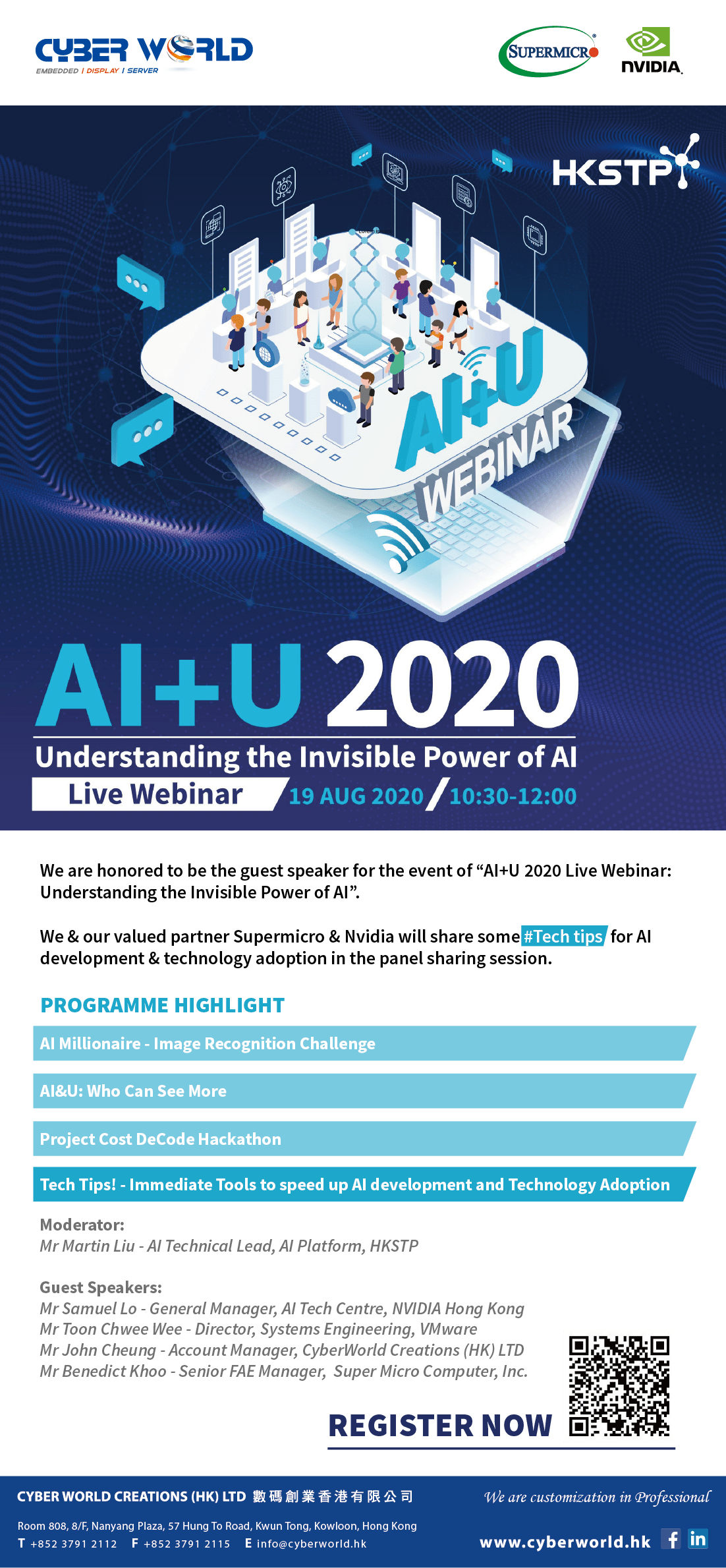 AIU-2020_Register-v1 (CWC): [REGISTER NOW] AI+U 2020 LIVE Webinar Sharing by Supermicro, Nvidia & Cyber World  