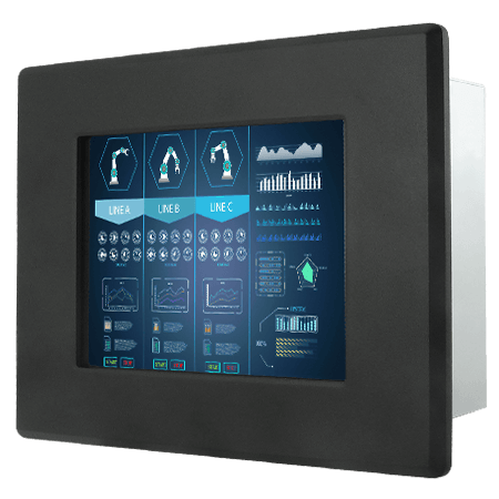 Winmate Product-R08L200-IPU1TR-45-L4-I professional display and touch screen monitor Front IP65