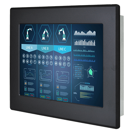 Winmate Product-R15L600-IPC3-45-L4-I professional display and touch screen monitor Front IP65
