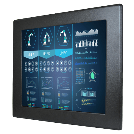 Winmate Product-S17L500-IPA1TR-45-L4-I professional display and touch screen monitor Front IP65