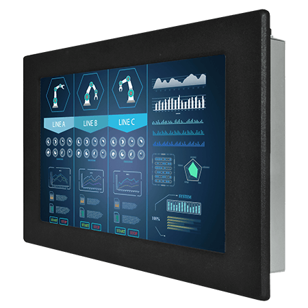 Winmate Product-W10L100-IPH2-45-L4-I professional display and touch screen monitor Front IP65