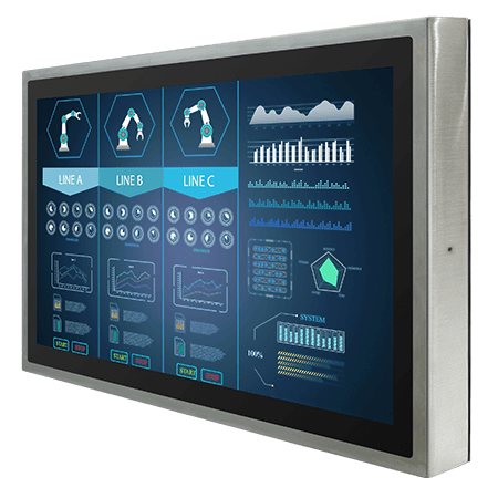 Winmate Product-W24L100-SPA2-45-L4-I professional display and touch screen monitor Full IP65