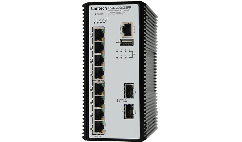 Lantech IPGS-3208GSFP Industrial PoE Switch