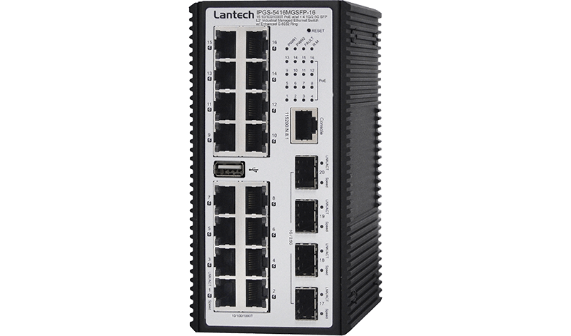Lantech IPGS-5416MGSFP Industrial PoE Switch