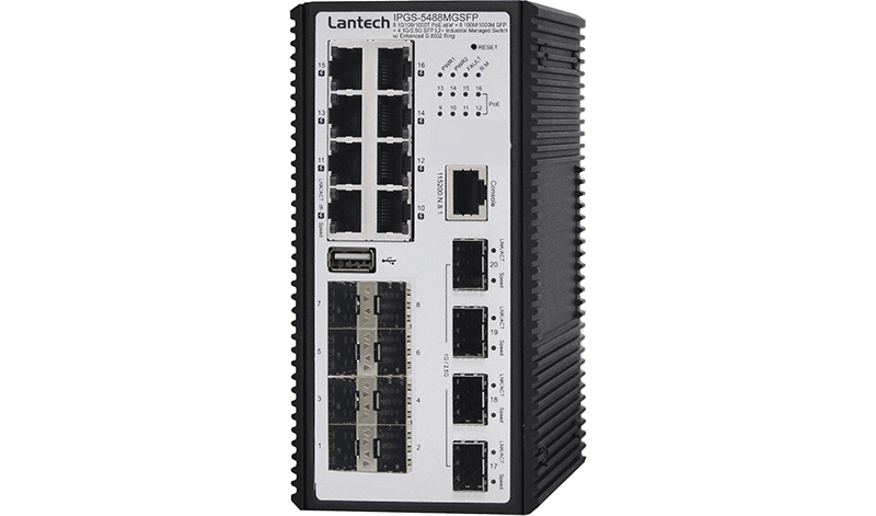 Lantech IPGS-5488MGSFP Industrial PoE Switch