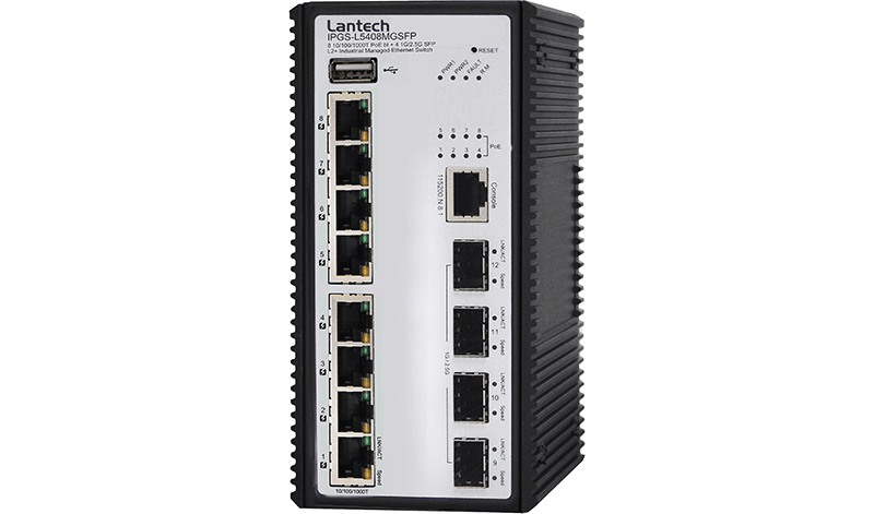 Lantech IPGS-L5408MGSFP Industrial PoE Switch