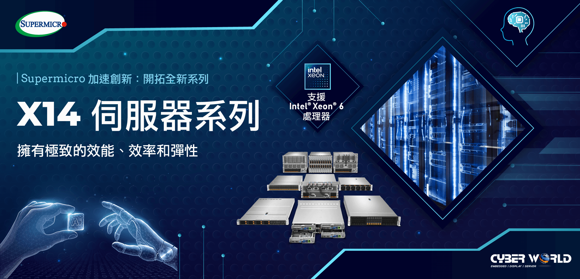 X14-CH@2x Supermicro X14 系統：體驗無與倫比的性能、效率和革命性的彈性  