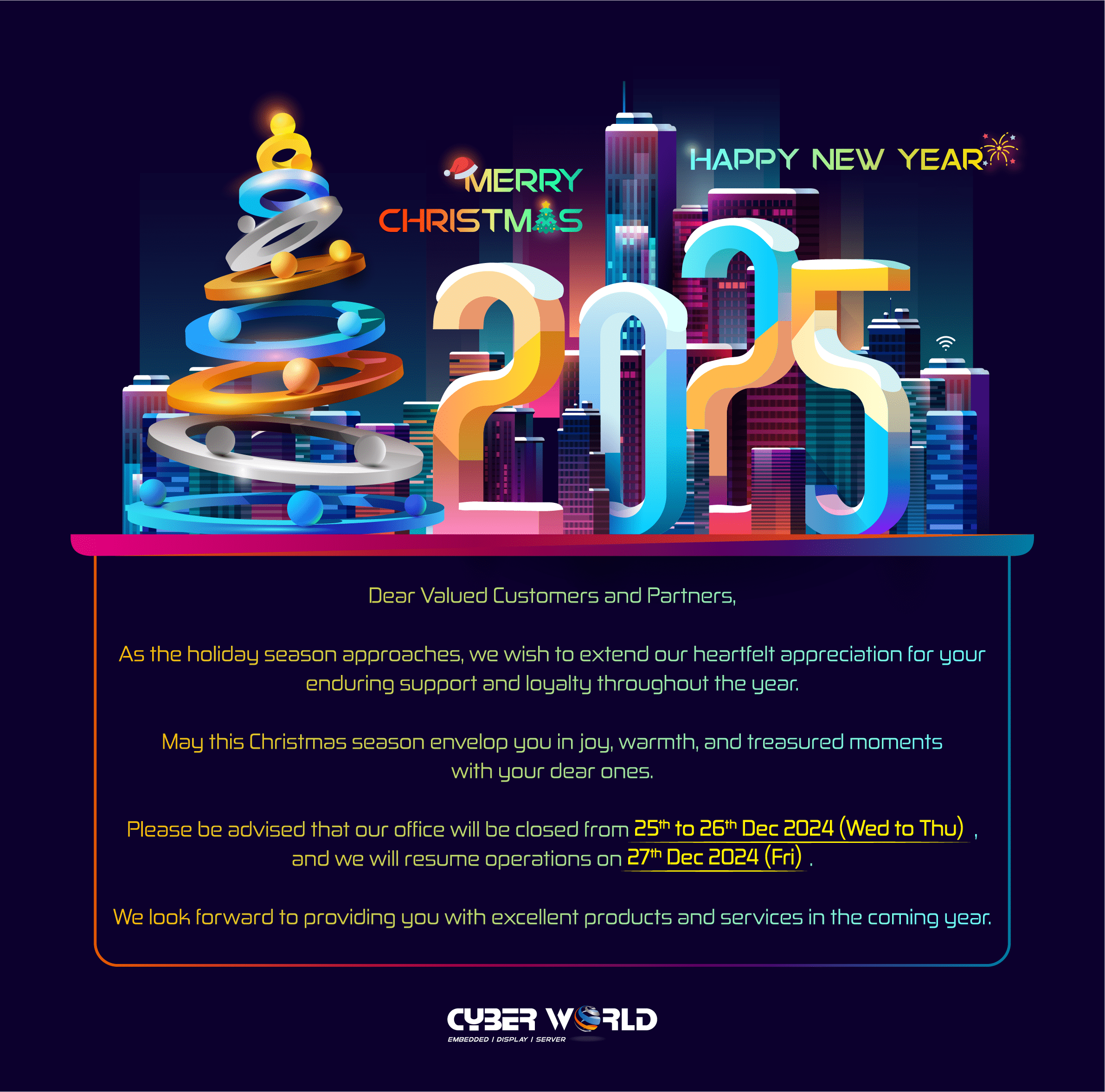 Xmas-greeting-2024-final (CWC): Cyber World wishes you a Merry Christmas & a Happy New Year 2025!  