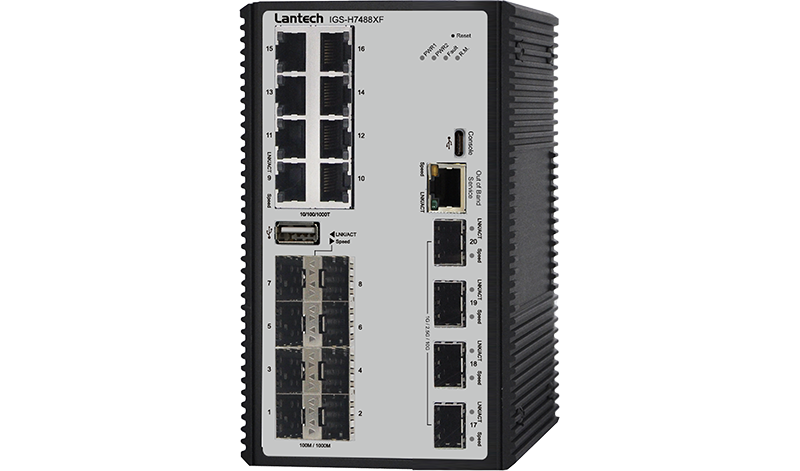 Lantech Industrial PoE Switches IPGS-H7488XF