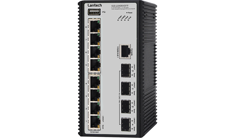 Lantech Industrial PoE Switches IPGS-L6408XSFP